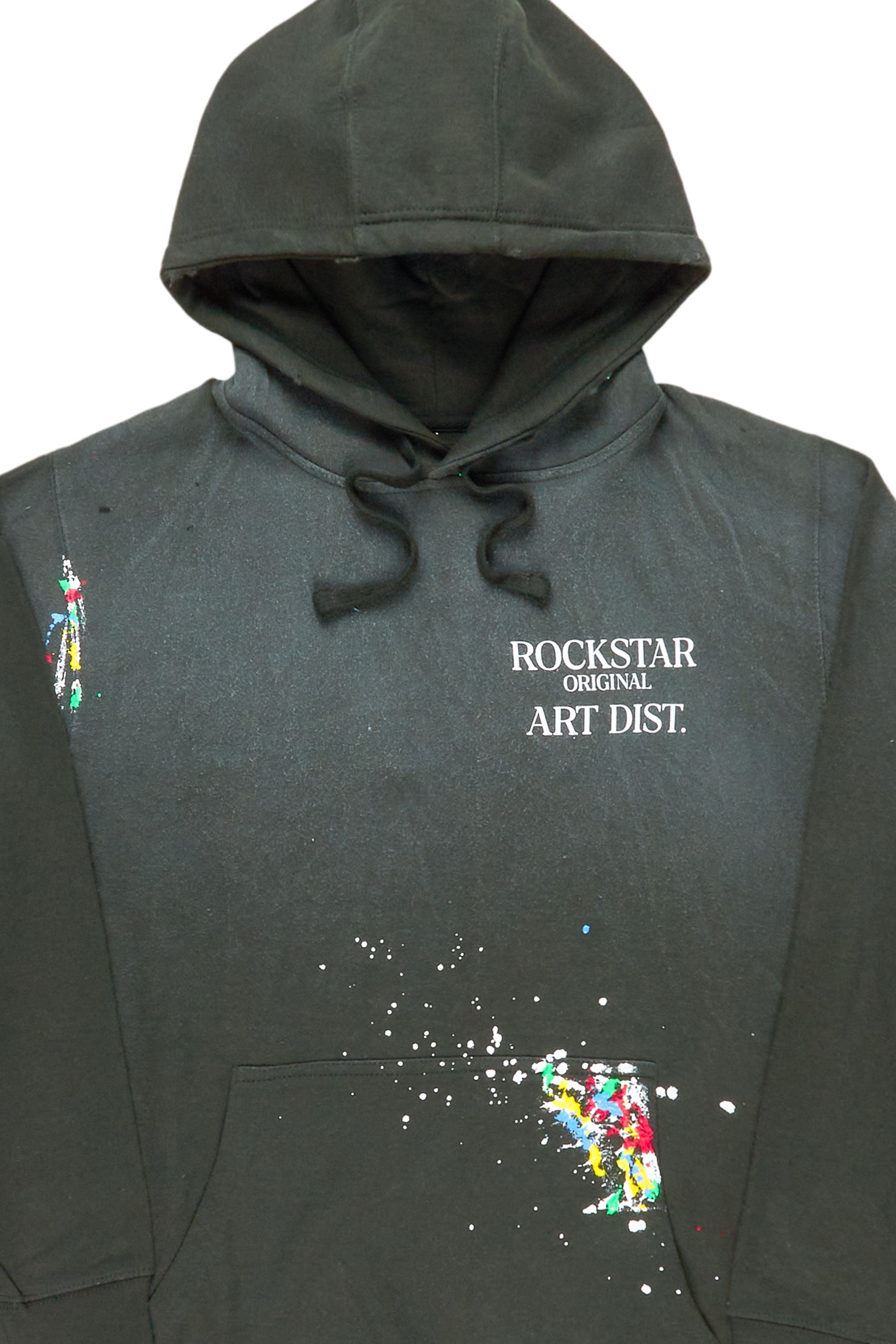 Rockstar Art Dist. Dark Green Graphic Hoodie Rockstar Original