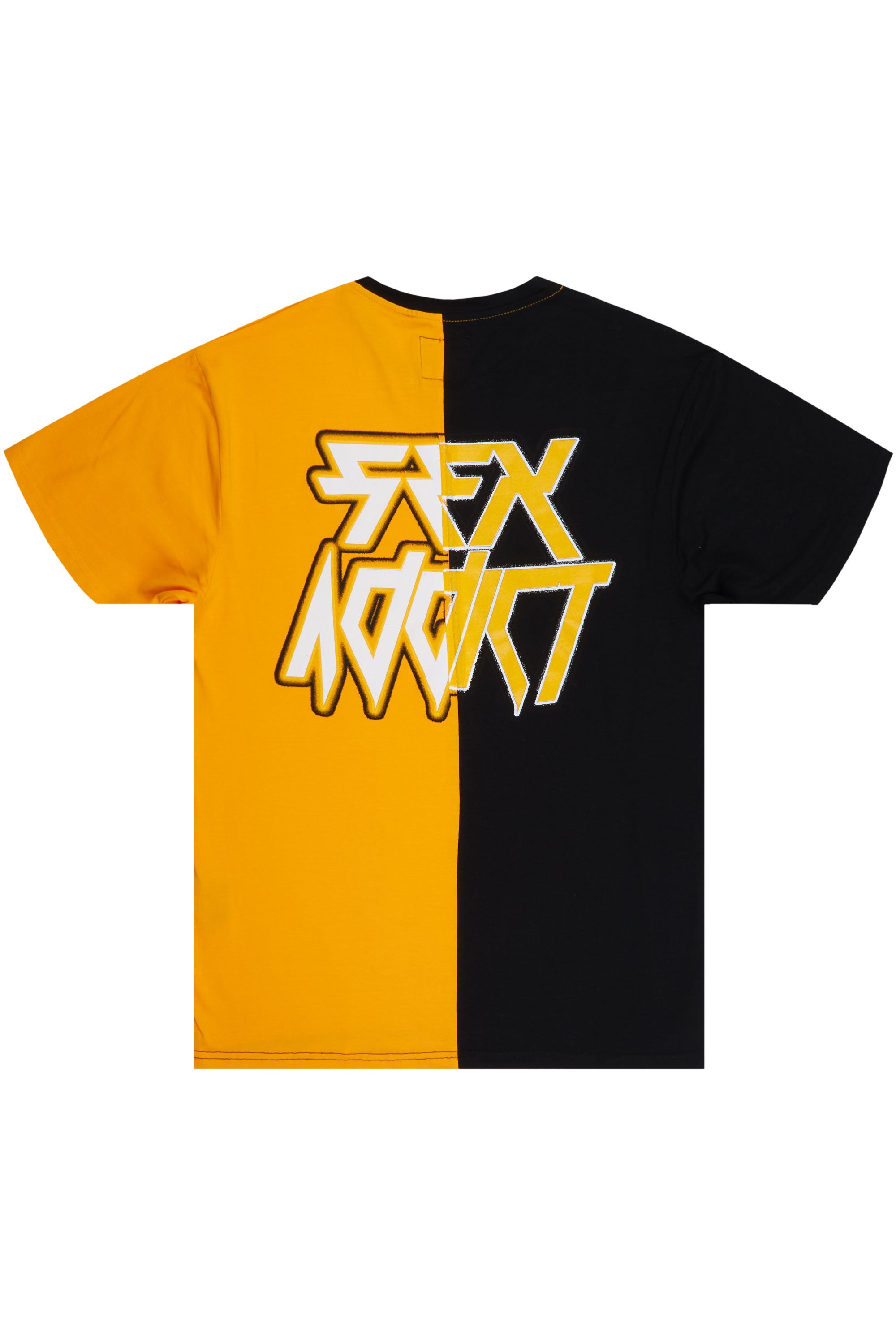 Black and orange graphic hot sale shirt