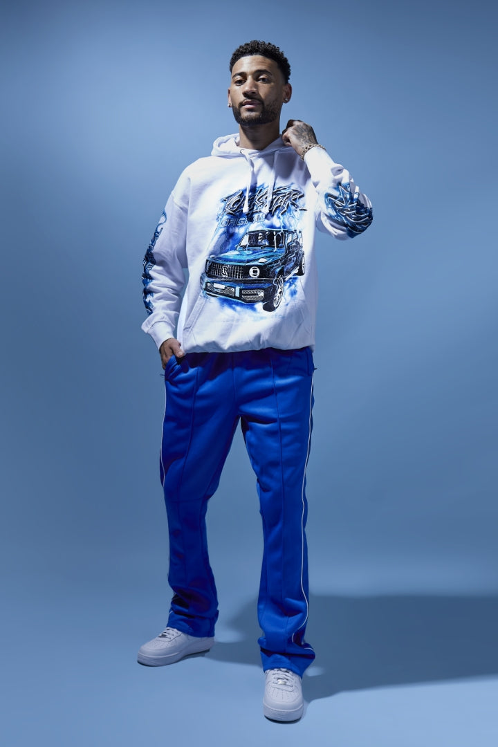 Hai White/Royal Graphic Hoodie Track Set