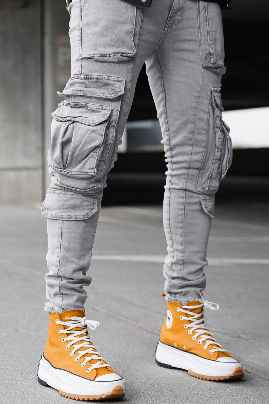 Iniko Grey Skinny Fit Cargo Jean