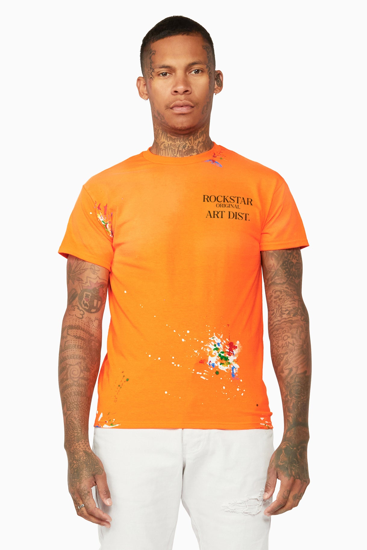 Orange and grey graphic 2024 tee