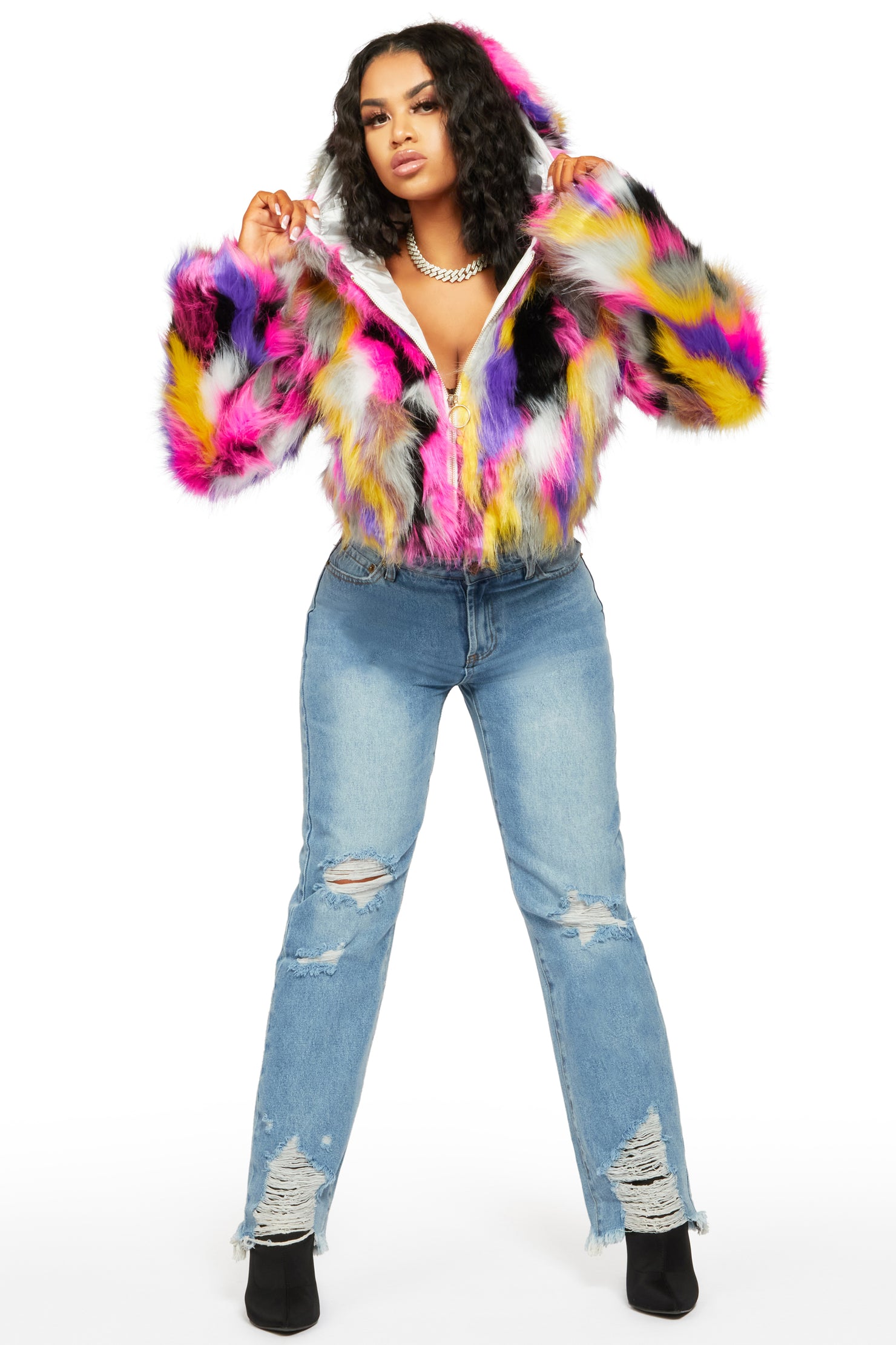 Wild Child Multi Fur Jacket