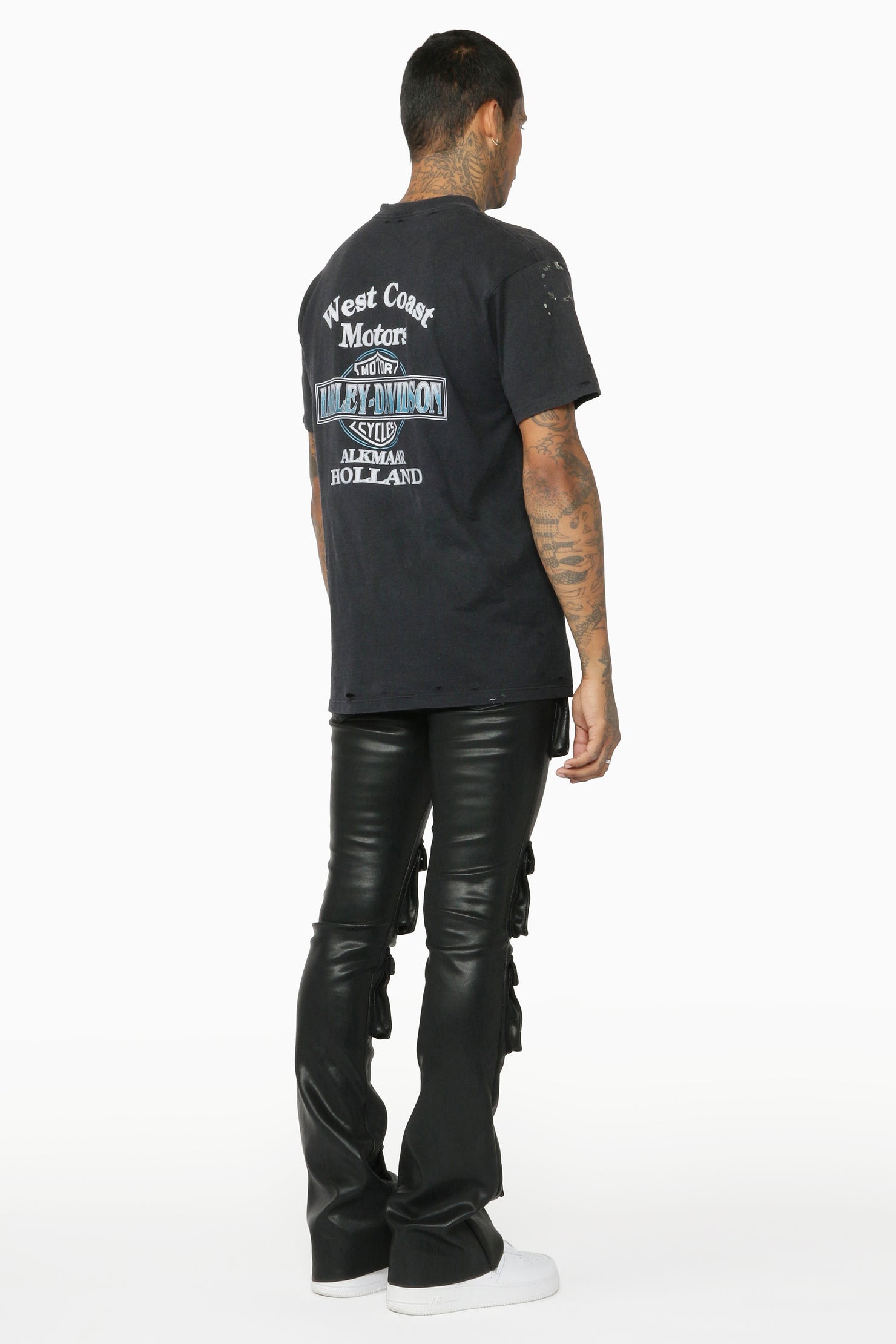Cassius Black Stacked Flare Jean– Rockstar Original