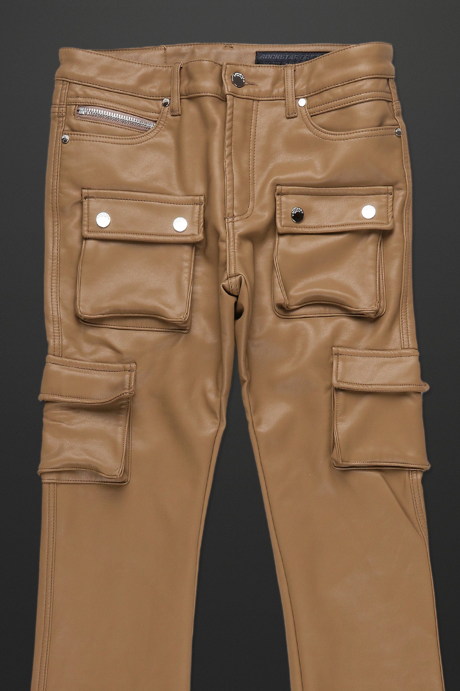 Rockstar Original Jeans Stacked Flare - Birch - Faux Leather - Black -  RSM9812
