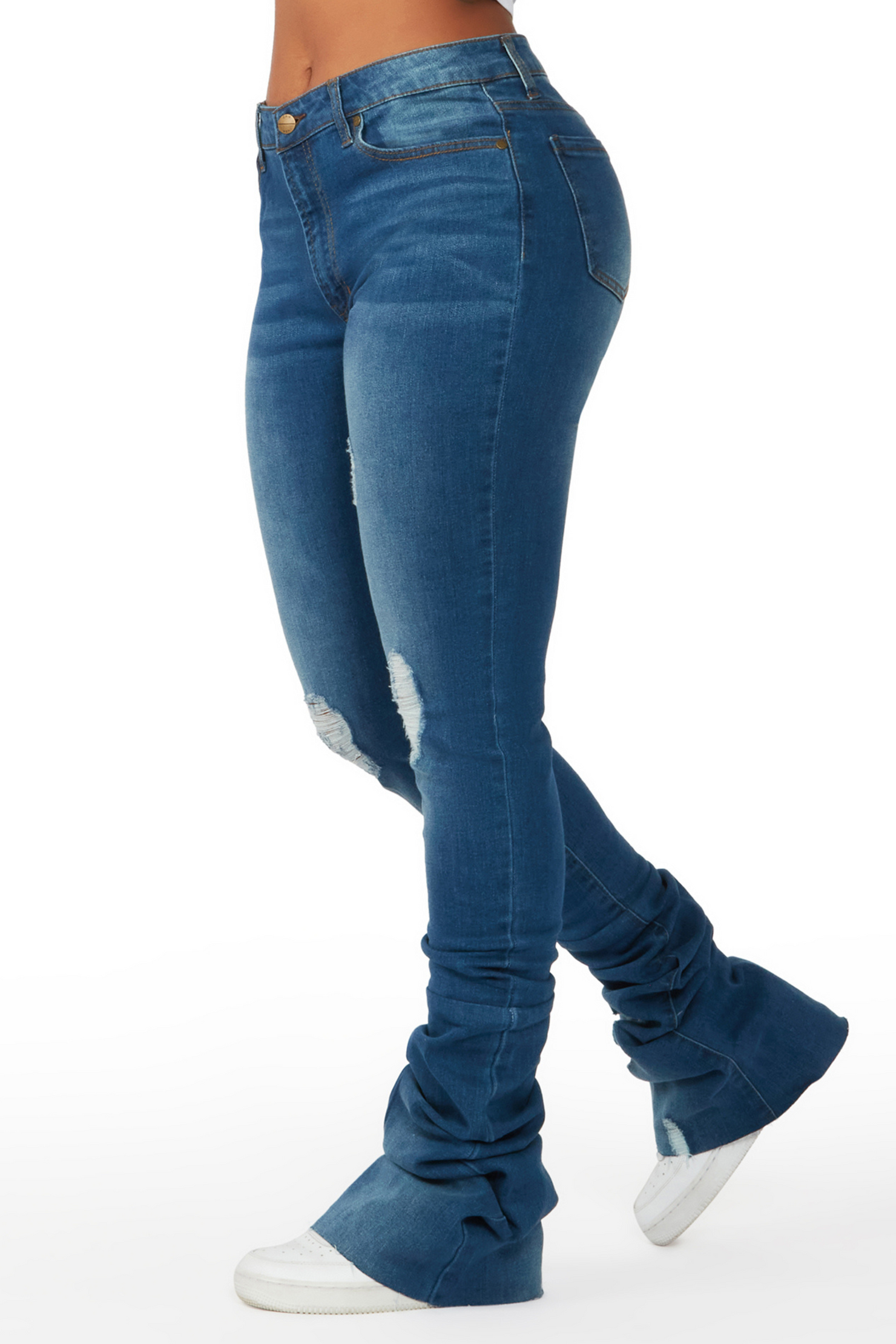 Totally Buggin Med. Wash Super Stacked Jean